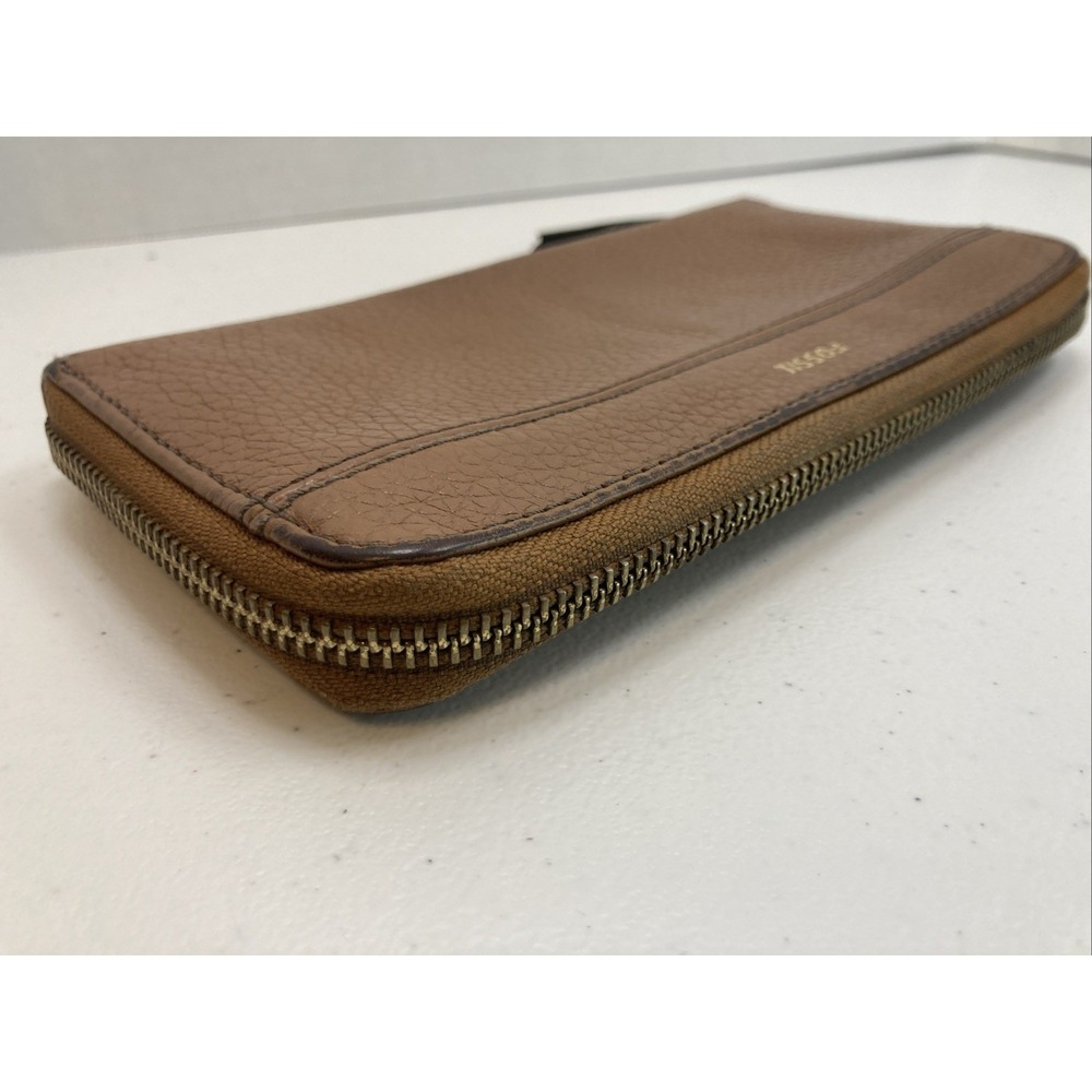 FOSSIL Tara Zip around Tassel Clutch Brown Leather‎ Wallet - Picture 7 of 13